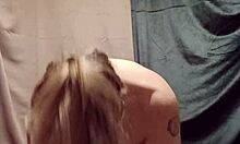 Slave f in handcuffs belt uro self session dildo bound outdoor flashing humiliation dirty talk