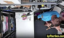 Bratty Stepdaughter And Stepmom Submit To Guard's Huge Cock