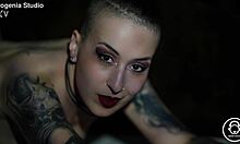 step into my goth emo world with pierced nipples and tattoos