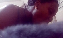 Hidden Camera Captures Black Teen's Interracial Blowjob