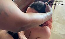 Busty milf catches husband cheating and confronts his big black cock side piece up close