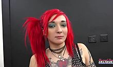 petite kinky redhead teen jackie deepthroats big cock and gulps down hot cum