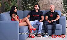 Lactating latina lina henao breastfeeds and fucks husbands friend in quickie blowjob session