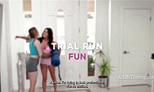 Girl you seem tense let your friend yoga teacher lick pussy finger and stretch you out for total horny lesbian relaxation