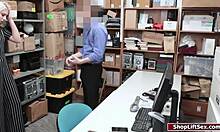 Shoplifter teen in lingerie deepthroats cock to dodge police bust?!