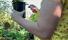 blonde wifey flashes big tits braless in cute summer dress outdoors exhibitionist