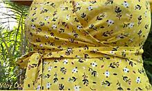 blonde wifey flashes big tits braless in cute summer dress outdoors exhibitionist