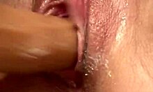 julia grabs dildo jumps on it hard snuggles close and cums wild