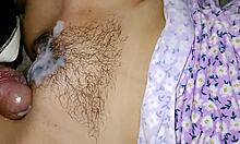 Neighbor gave two hot pops cum pussy mouth overload