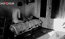 a homemade voyeur couple with tan lines enjoys passionate teen sex riding and cumming in their cozy country house