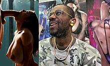 damn this slutty big tit ebony milf deepthroats sloppy then cowgirl fucks her bald tight pussy missionary style