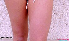 hey check out this cute blonde teen model strippin her petite body on sofa