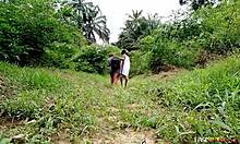 local lady heads from forest to house for some wild outdoor fun