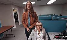 teen slut chats boyfriend on phone while boss bends her over for doggystyle pounding