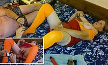 Granny Carmen's Velma Dinkley Cosplay Cock Sucking Leads To Creampie!