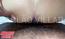 Damn Brazilian redhead takes balls deep anal pounding