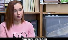 Hey cute redhead teen shoplifter, suck this cock or go to jail?