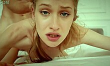 18-year-old slut takes three monster cocks plus toy in rough double vaginal orgy screaming