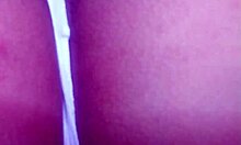 wife spreads for bull's bbc creampie while cuckold husband watches thong aside