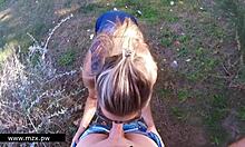 Blonde Girlfriend Public Fuck Cum Explosion