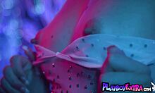 Skinny big tits teen Kenna James strips nude posing in rain