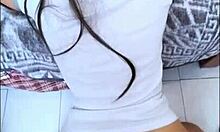 amateur mexican student kneels as couple stuffs her full of cock casero