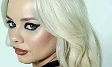 Petite Blonde Elsa Jean Poses with Sword Before Riley Anne Reveals Curvy Form