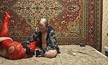 Sasha earth masturbates ass with dildo under anastasia mistress guidance wet and gaping