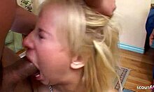 Wanna see blonde bitch in fishnets take double anal penetration dap from big dicks rough group?