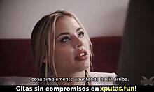 Blonde stepdaughter sucks cock takes hard pounding spanish subs