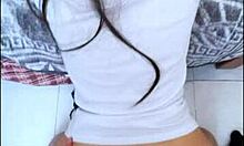 amateur mexican student kneels as couple stuffs her full of cock casero