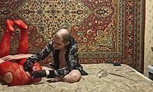 Sasha earth masturbates ass with dildo under anastasia mistress guidance wet and gaping