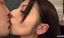 Skinny Japanese virgin teen seduces neighbor for rough creampie fuck