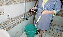 Muslim BBW wife caught naked bathing big ass tits pussy