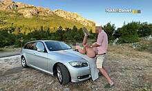 Amateur Couple Fucks Spontaneously on Car Hood Outdoors