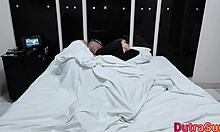 stepdad stuffs my panty-clad 18+ ass and tight pussy with monster cock creampie