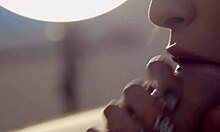 hey this teasing tattooed babe with piercing tongue gives handjob blowjob then fucks my monster cock wet