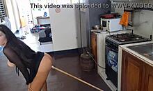 Famous mexican influencer rams broomstick deep in kitchen