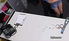 mall cop's monster dick stretches skinny brunette suspect in shop bust