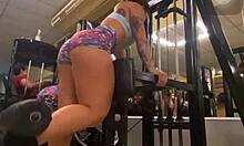 tati coelhotati flaunts trans ass in tiny shorts at outdoor gym