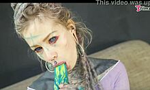 tattooed hippie takes massive toy up ass then real big cock 😈🔥