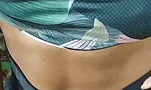 damn i let him cum inside me in public for cash out in the street forest flashing my skinny ebony ass