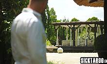 Petite teen takes boyfriend's huge cock deep in perfect ass