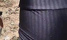 damn i let him cum inside me in public for cash out in the street forest flashing my skinny ebony ass