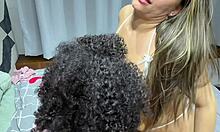 Blonde Policewoman Seduces Curvy Brunette Homeowner for Bedroom Kissing and Juicy Pussy Fuck