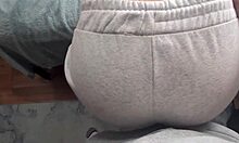 redhead wife dances grinds ass in sweatpants pov for hubby