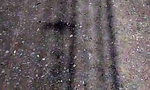 damn i let him cum inside me in public for cash out in the street forest flashing my skinny ebony ass