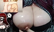 Hot Chubby Milf's Big Natural Tits Bounce On Bwc Dildo!