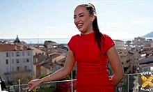 Lara 22 craves mmf group sex outdoors in lingerie