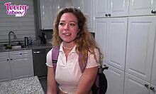 college blonde teen stepdaughter river lynn with blue eyes learns creampie orgasms from stepdad doggystyle missionary foreplay